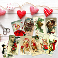Vintage Christmas Gift Tags - 50 Pack, Retro Holiday Label Tags for Gift Wrapping