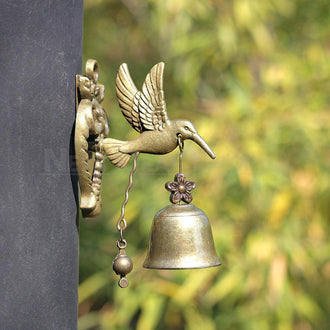 Vintage Metal Hummingbird Doorbell ‑ Porch Front Door Decor