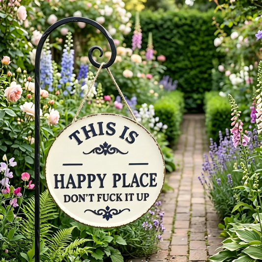 Vintage Quote Metal Garden Sign - 11.8 Inch, Fence & Wall Decor