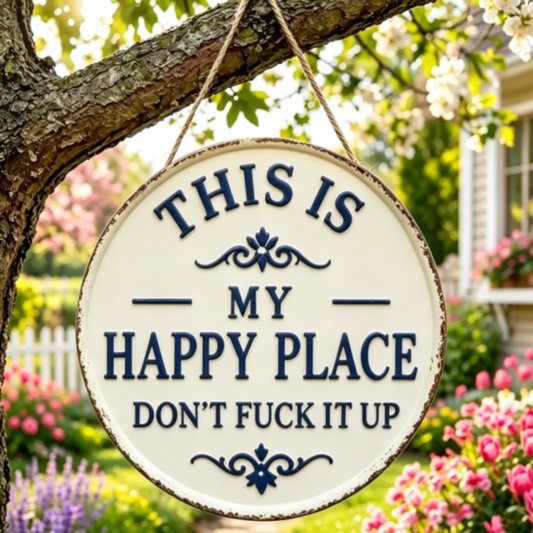 Vintage Quote Metal Garden Sign - 11.8 Inch, Fence & Wall Decor