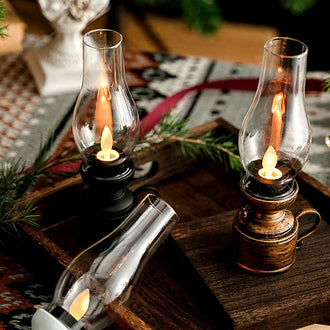 Vintage‑Style Battery‑Powered LED Kerosene‑Lantern ‑ Tabletop Christmas Decor