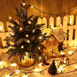 Warm‑White Mini LED Christmas String Lights ‑ 50 LED,16.4ft, Holiday Lighting