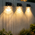 Warm White Solar Powered LED Fence Light - 2 Pcs, Waterproof Outdoor Garden Patio Deck Yard Lighting