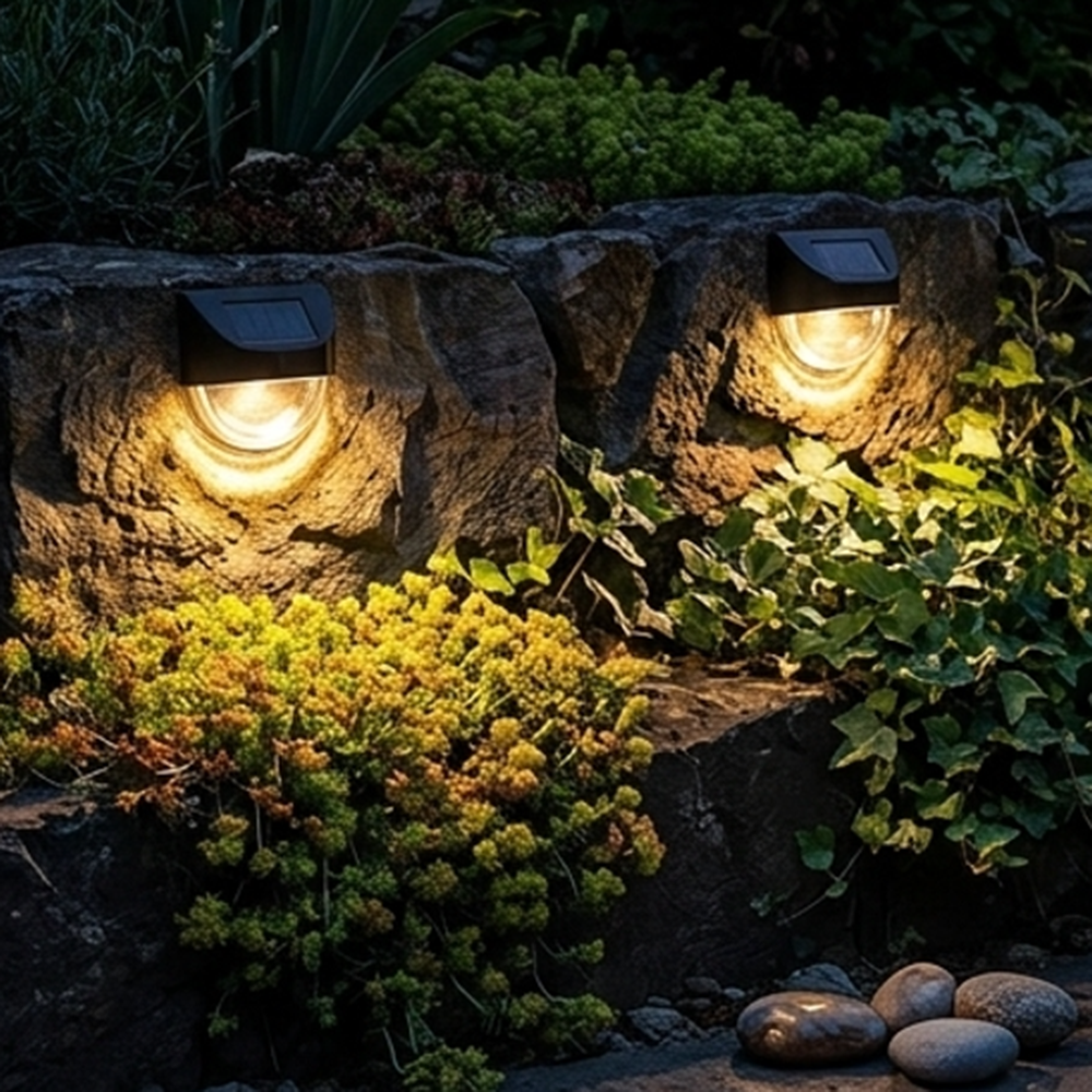 Warm White Solar Powered LED Fence Light - 2 Pcs, Waterproof Outdoor Garden Patio Deck Yard Lighting