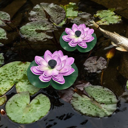 Water Lily Solar Powered Fountain Kit - Garden Pond Birdbath Outdoor Backyard Landscape Decor