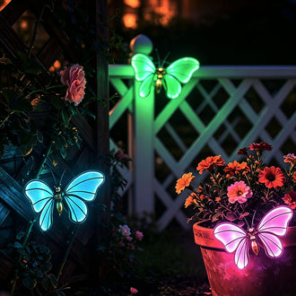 Whimsical Glow in the Dark Butterfly Pot Huggers - Set of 3, Planter Accent