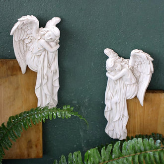 Whimsical Resin Sleeping Angel Door Corner Figurine ‑ Indoor Door Frame Decor