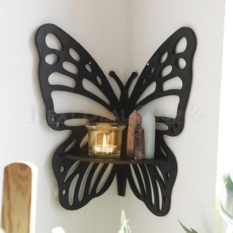 Wooden Butterfly Floating Storage Rack