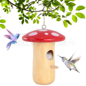 Wooden Mushroom Hummingbird House