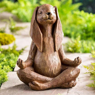 Zen Animal Resin Meditating Bunny Garden Statue - 4.7-Inch, Lawn & Yard Decor
