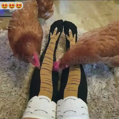 Knee-High Funny Chicken Leg Socks - Novelty Socks for Costume & Party
