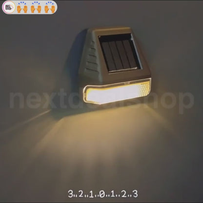 Solar Powered Warm White LED Fence Light - Weatherproof Outdoor Deck Patio Garden Exterior Lighting
