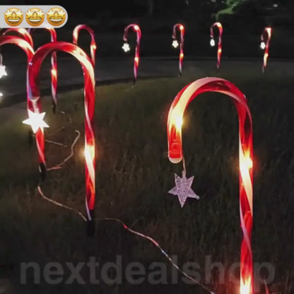 Solar Powered Christmas Candy Cane Stake Lights - 5 Candy Canes,Weatherproof Yard Lawn Flower Bed Patio Outdoor Xmas Holiday Decor Lighting