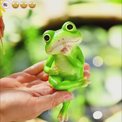Whimsical Hand-Painted Resin Frog Statue with Sunflower - 5-Inch, Outdoor Planter & Patio Decor