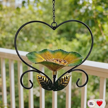 Metal Flower Design Hanging Bird Feeder  -  Garden & Backyard Wildlife Accessory