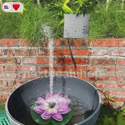 Water Lily Solar Powered Fountain Kit - Garden Pond Birdbath Outdoor Backyard Landscape Decor