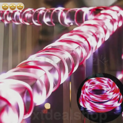 USB Powered Festive Candy Cane Rope LED String Lights - 16.4 Ft, Christmas Party Home Lighting