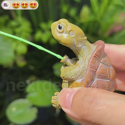 Whimsical Resin Fishing Turtle Garden Figurine -  Outdoor Lawn Patio Yard Decor