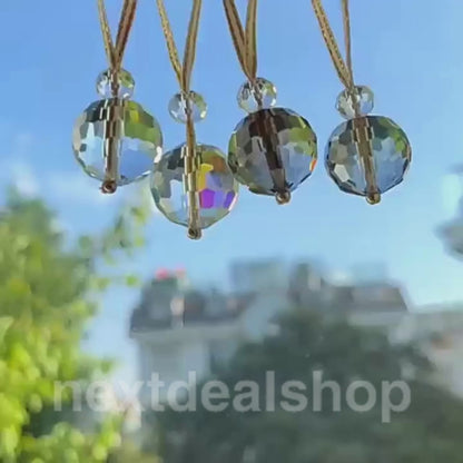 Christmas Crystal Ball Hanging Decoration - 12 Pcs, Xmas Tree Holiday Decor Ornament