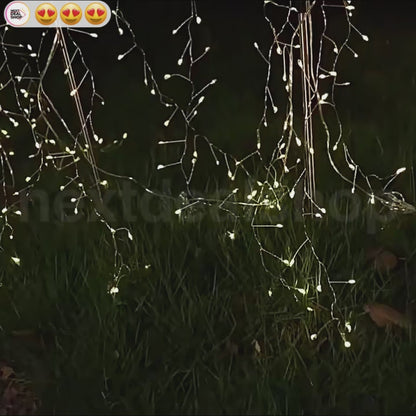 Solar Powered Firecracker LED Stake Lights - Weatherproof Outdoor Lawn Pathway Garden Lighting
