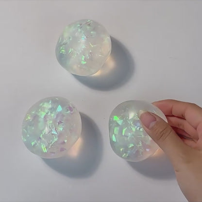 Iridescent Squishy Stress Relief Ball -  Novelty Sensory Toy Gift