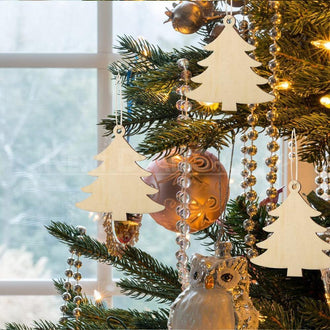 10 Pcs DIY Wood Pieces for Christmas Tree Ornaments