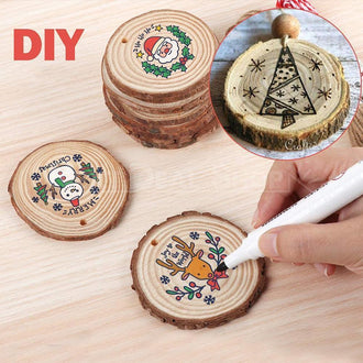 10 Pcs Natural Wood Slices for DIY Christmas Ornaments (2.7 - 3.1")