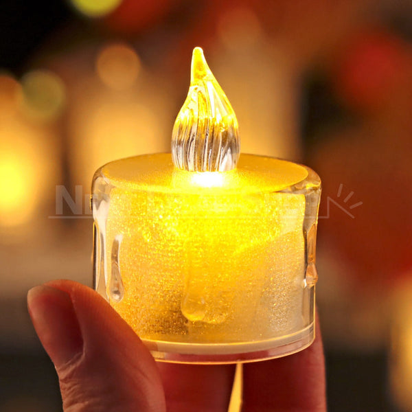 12 Pcs - Crystal Flameless LED Tea Light Candles – Next Deal Shop