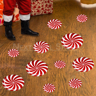 12 Pcs - Peppermint Candy Floor Sticker Set
