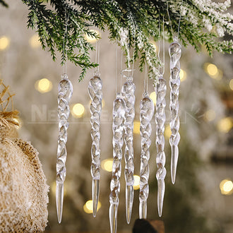 12 Pcs - Twisted Icicles Hanging Ornaments