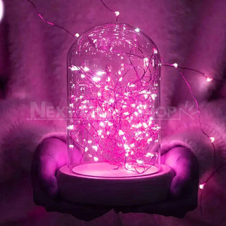 16ft Pink Copper Wire Fairy LED Lights (Waterproof)