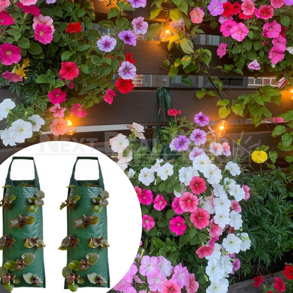 2 Pack Vertical Hanging Plant Bag with 8 Slits