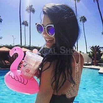 2 Packs Floating Flamingo Drink Holder - It's Pool Time!