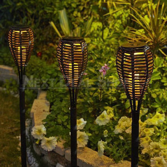 2 Packs Giant 31" Solar-Powered Resort Style Torch Lamp