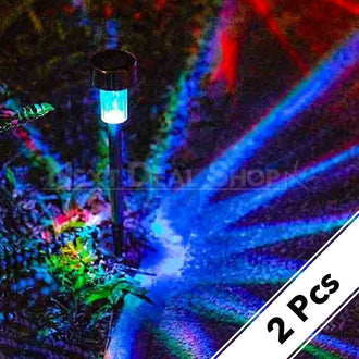 2 Pcs - Solar-Powered Multi-Color LED Garden Lights