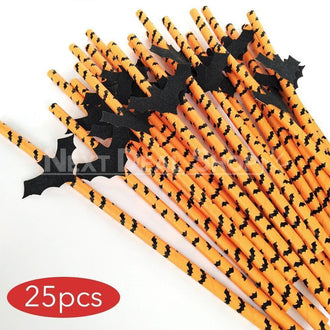 25 Packs - Halloween Paper Drinking Straws