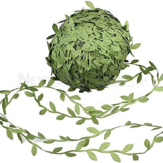 250ft Olive Leaf Ribbon Garland for DIY Craft Decoration