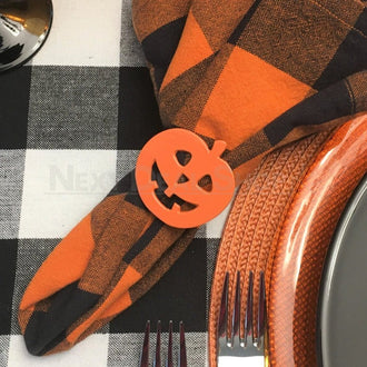 4 Pack - Spooky Metal Pumpkin Napkin Ring
