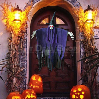 41" Halloween Hanging Witch with Light-up Eyes