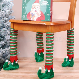 4Pcs Christmas Elf Chair Leg Cover Decoration