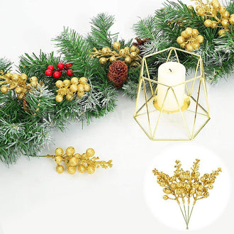 5 Pack Artificial Christmas Glitter Berries