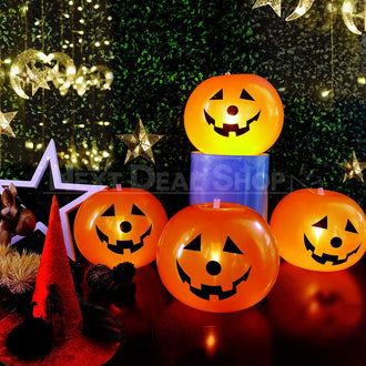 5 Pcs - Inflatable Halloween LED Pumpkin Balloons