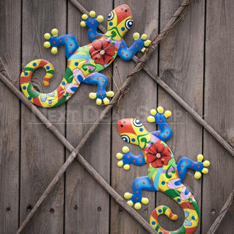 Colorful Metal Gecko Wall Decor
