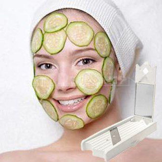 Cucumber Slicer DIY Beauty Tool with Built in Mirror