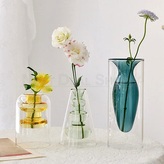Decorative Double Walled Flower Vase