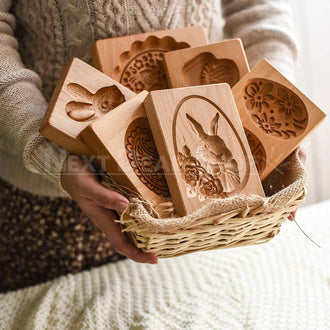 Easter Carved Wooden Cookie Mold