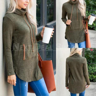 Funnel Neck Athleisure Sweatshirt