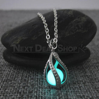 Glow-in-the-Dark Mermaid Teardrop Necklace
