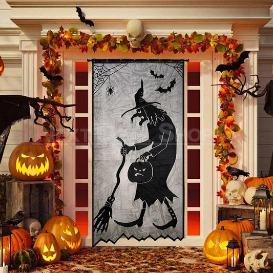 Halloween Themed Lace Curtain Decoration-Skeleton-View 1-Next Deal Shop
