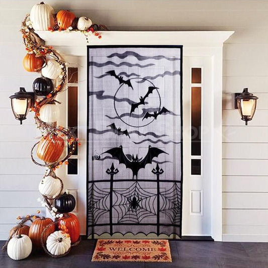 Halloween Themed Lace Curtain Decoration-Skeleton-View 2-Next Deal Shop